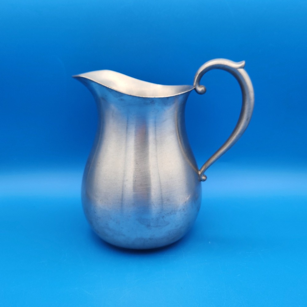 Preisner Pewter Pitcher 2091 Vintage Silver Tone Metal Water Creamer Jug